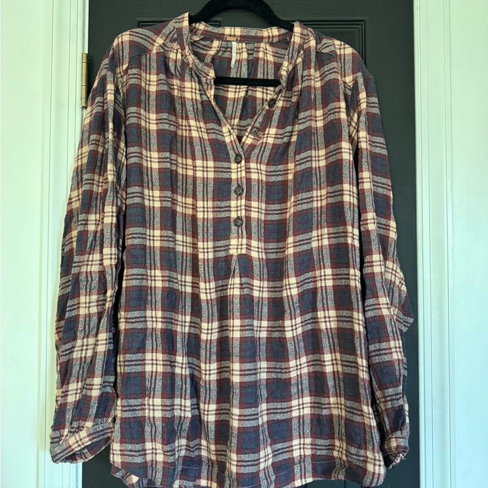 Free People plaid pullover